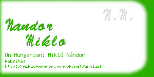 nandor miklo business card